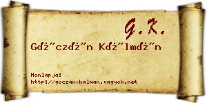 Góczán Kálmán névjegykártya