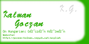 kalman goczan business card