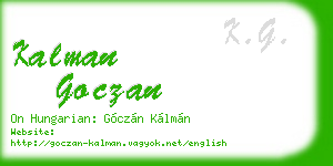 kalman goczan business card